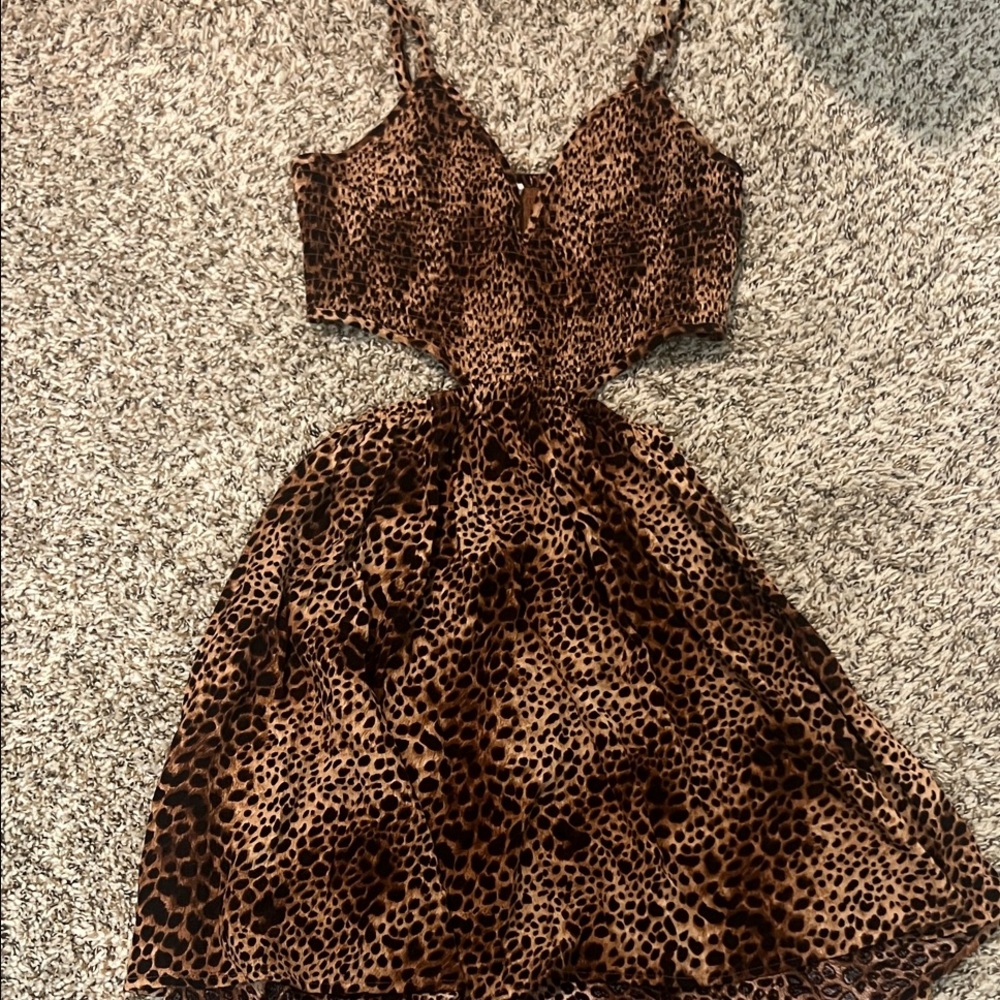 AERIE Leopard Print Cutout Dress